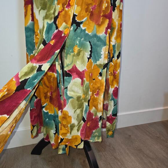 VTG Joni Blair Dress Size 24 XL Floral Maxi Long Button Sleeveless Rayon - Picture 5 of 9